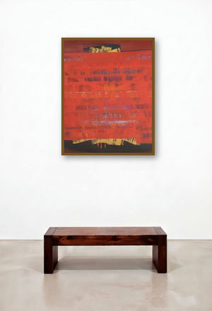 Search Of Eternity 13 (Terracotta Tapestry) by artist Raghu Neware displayed in a Eclectic Library