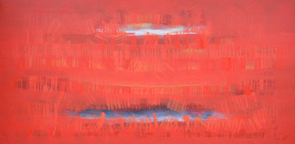 Abstract oil painting titled 'Search Of Eternity 20', 36x72 inches, by artist Raghu Neware on Canvas