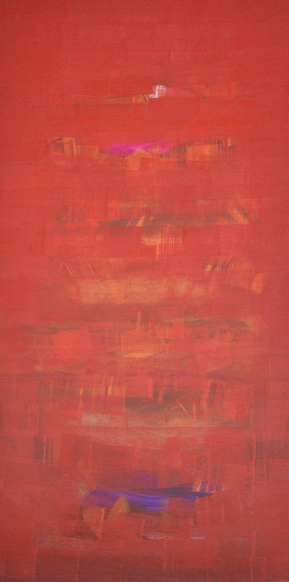 Abstract oil painting titled 'Search Of Eternity 23', 70x36 inches, by artist Raghu Neware on Canvas