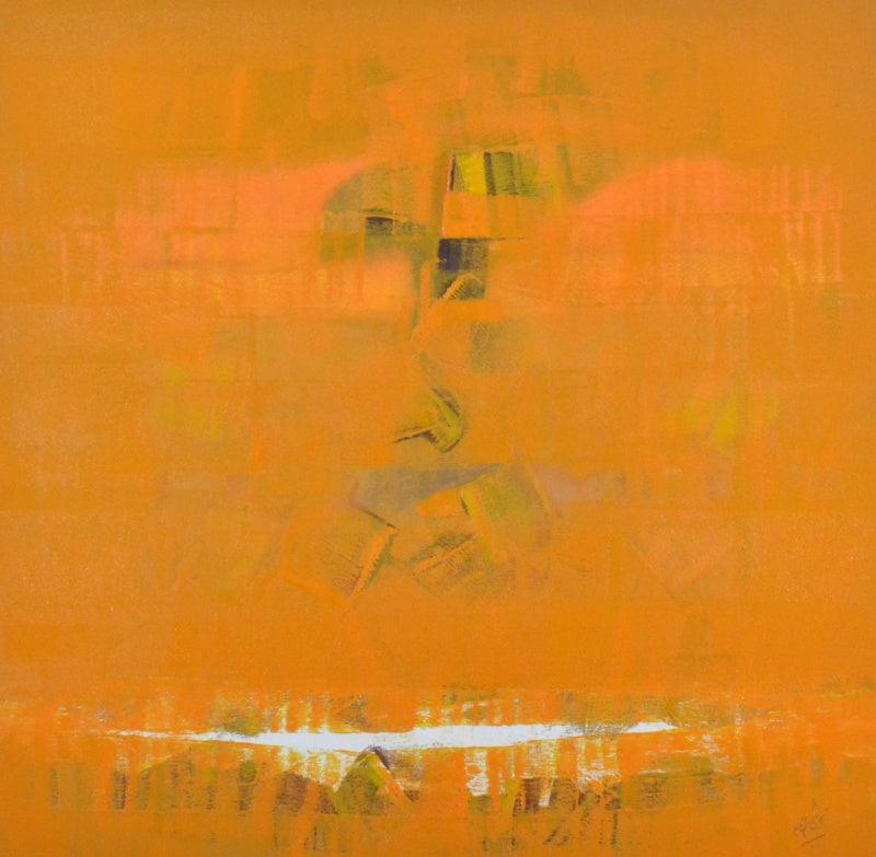 Abstract oil painting titled 'Search of Eternity 29', 36x36 inches, by artist Raghu Neware on Canvas