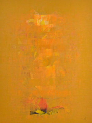 Search Of Eternity 34 (Abstract art) by Raghu Neware, Original Oil Abstract Painting on Canvas, X-Large Vertical Wall Art