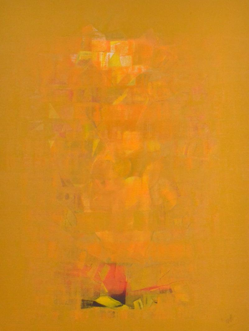 Abstract oil painting titled 'Search of Eternity 34', 46x60 inches, by artist Raghu Neware on Canvas