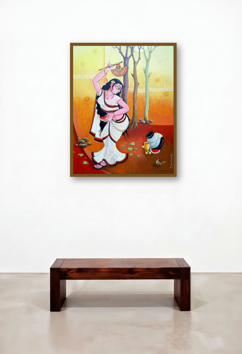 Season 5 (The Warrior Maiden) by artist Anand Sonar displayed in a Luxury Bedroom
