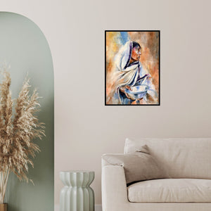 In-situ view of Abdul Salim's 'Seeking Mercy' painting in a room