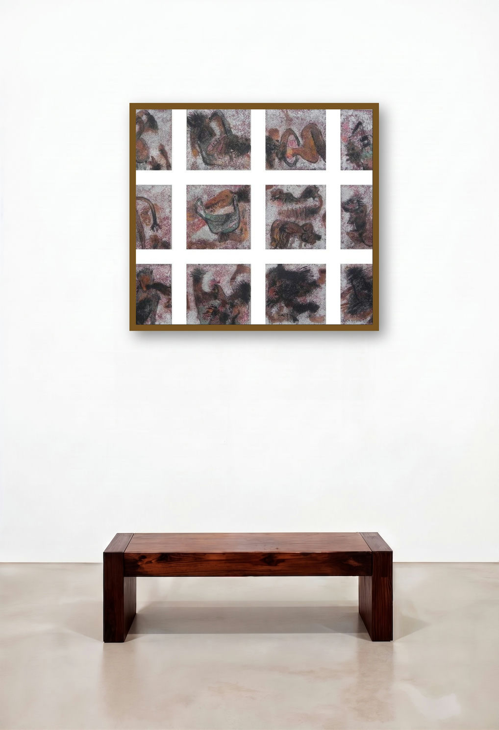 Self Quarantine (Abstract Series) by artist Kartick Dinda displayed in a Industrial Bedroom