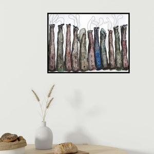 In-situ view of Sabbavarapu V S Rao's 'Self Service (Emergence)' painting in a room