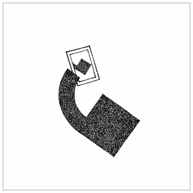 Commascape ink drawing titled 'Selfie', 12x12 inches, by artist Ashok Hinge on Paper