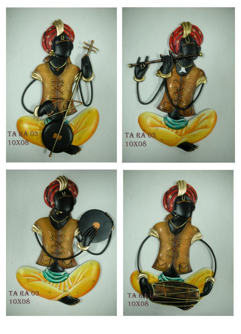 Figurative craft titled 'Set Of 4 Musician(Brown)', 11x7 inches, by artist Nitesh on Wrought Iron