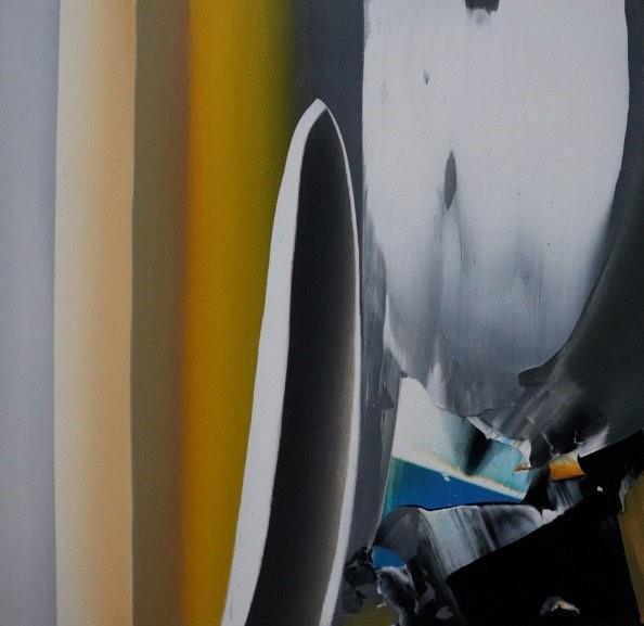 Abstract acrylic painting titled 'Shades Of Nature 5', 14x14 inch, by artist Anand Mali on Canvas