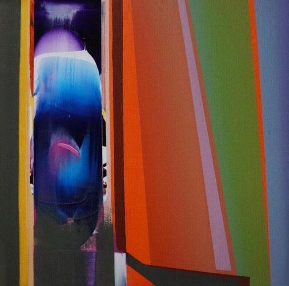 Abstract acrylic painting titled 'Shades Of Nature 6', 14x14 inch, by artist Anand Mali on Canvas