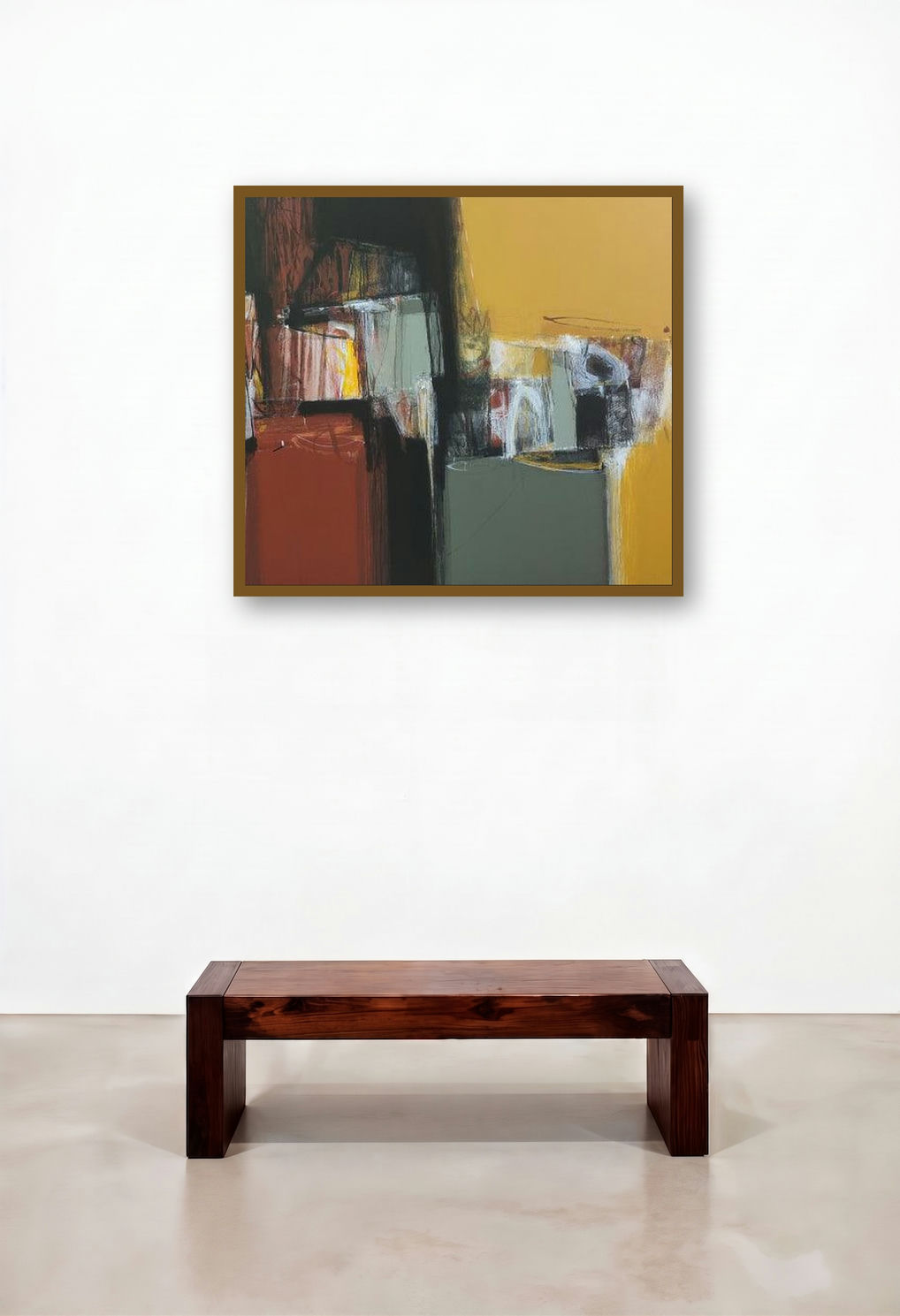 Shadow Becomes Reality 23 (Untitled) by artist Anil Gaikwad displayed in a Contemporary Reception Area