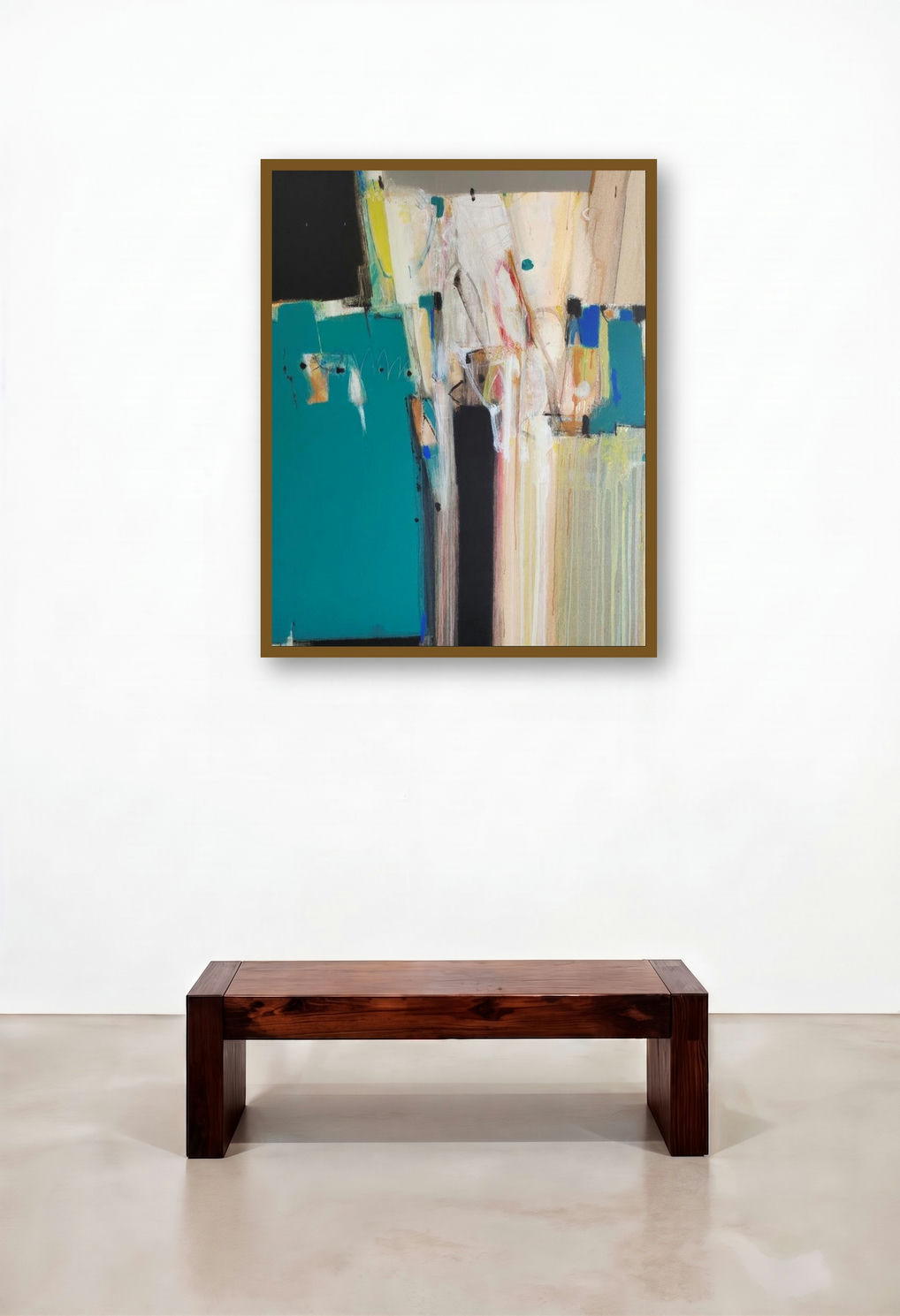 Shadow Becomes Reality 33 (Untitled) by artist Anil Gaikwad displayed in a Art Deco Penthouse