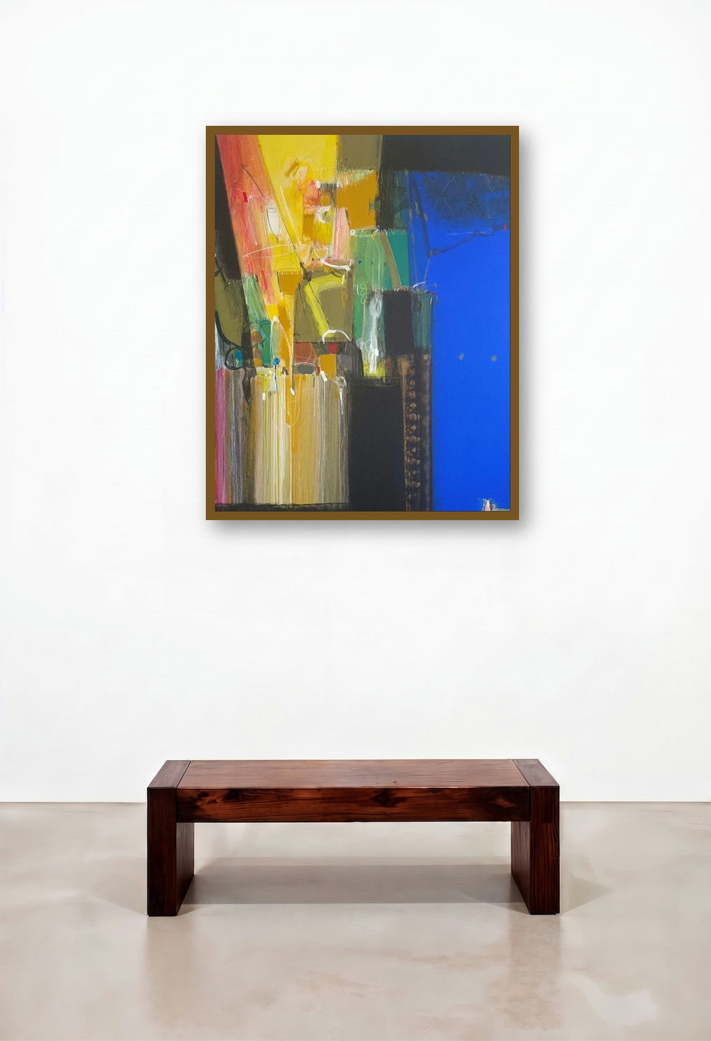 Shadow Becomes Reality 34 (Untitled) by artist Anil Gaikwad displayed in a Minimalist Living Room