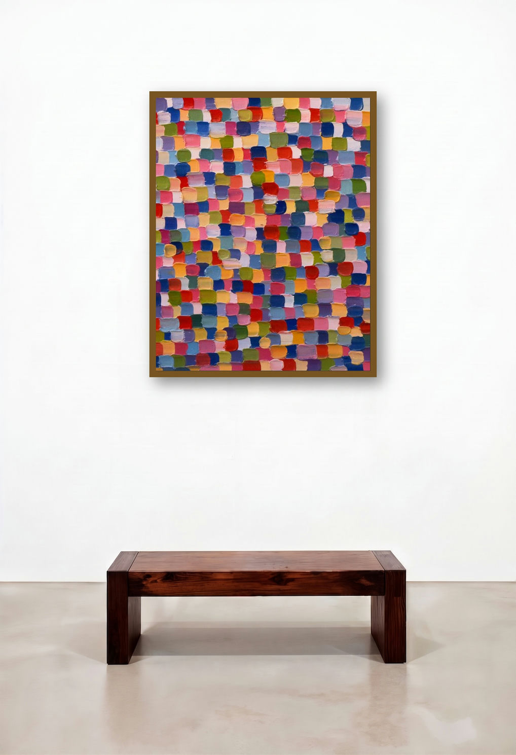 Shadow City 12 (Vibrant Mosaic) by artist Ganesh Pokharkar displayed in a Transitional Hotel Suite