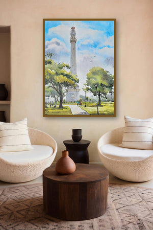 Shahid Miar Kolkata (A Serene Day at the Lighthouse) by artist Ranabir Saha displayed in a Contemporary Exhibition gallery