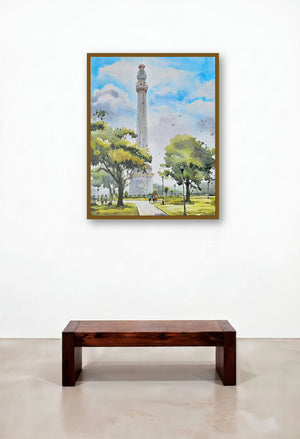 Shahid Miar Kolkata (A Serene Day at the Lighthouse) by artist Ranabir Saha displayed in a Industrial Hotel Lobby
