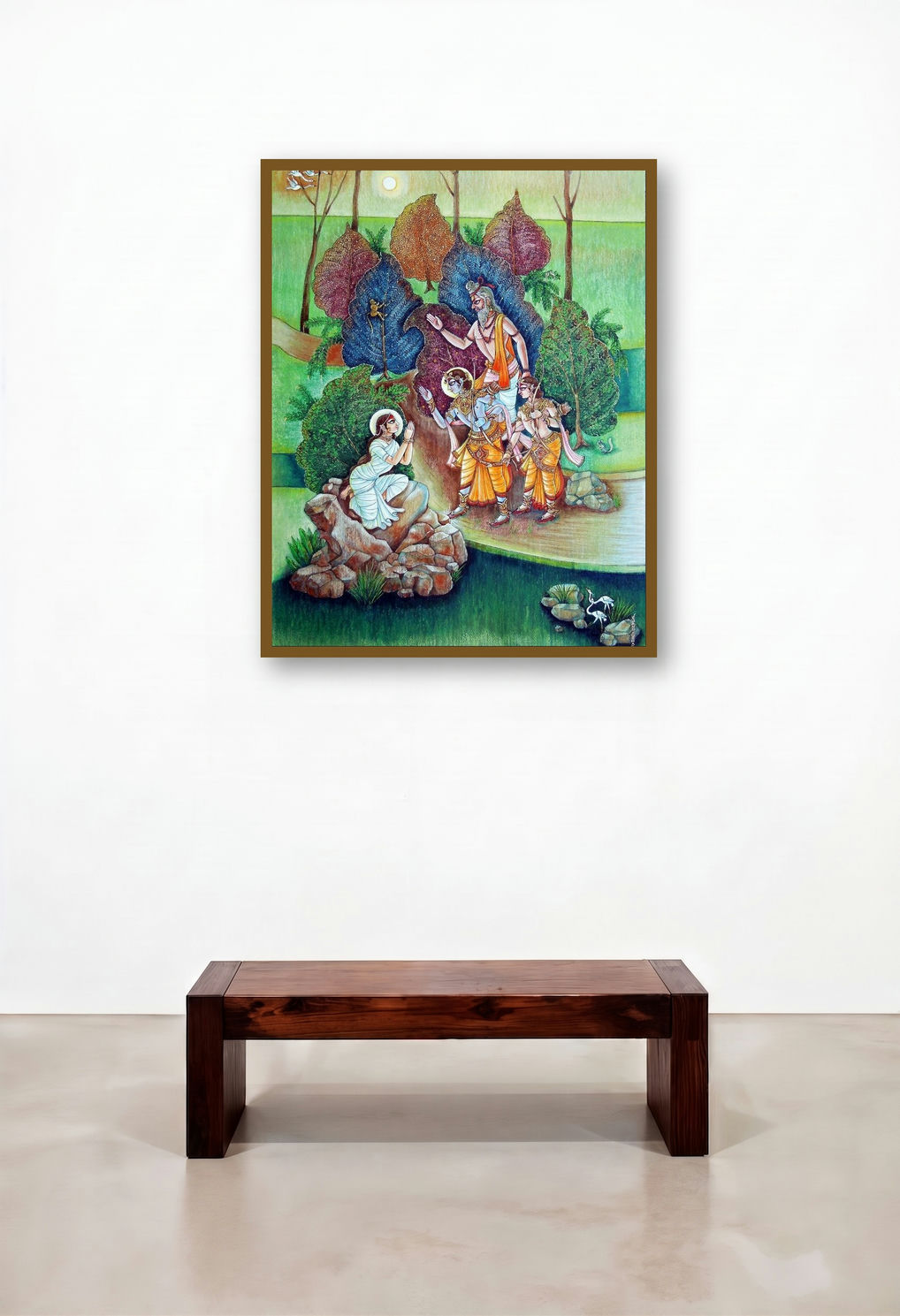 Shakuntal (Ahalya's Redemption) by artist Anand Sonar displayed in a Eclectic Home Office