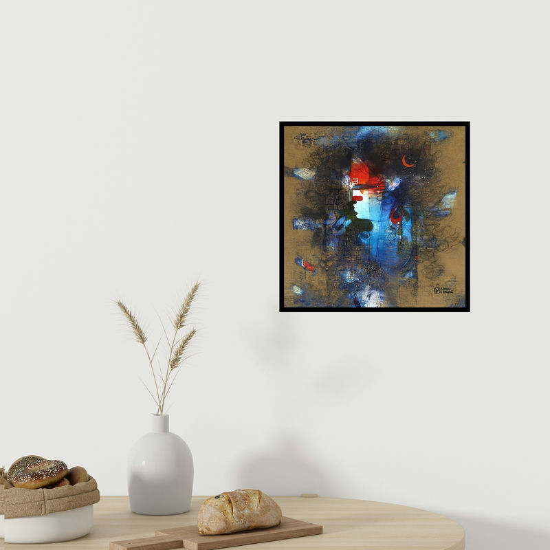 In-situ view of Pooja Mhatre's 'Shankh' painting in a room