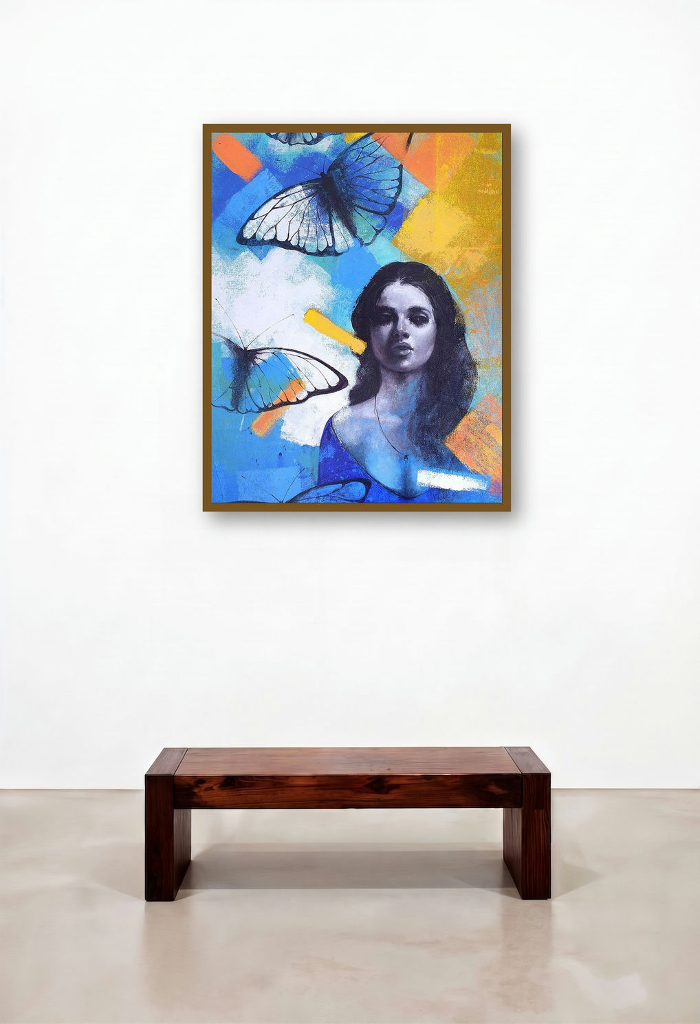 She 12 by artist Kishore Pratim Biswas displayed in a Scandinavian Dining Room