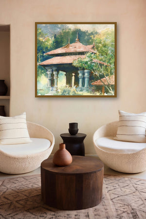 Shed (Timeless Tranquility) by artist Sankara Babu displayed in a Indian Art gallery