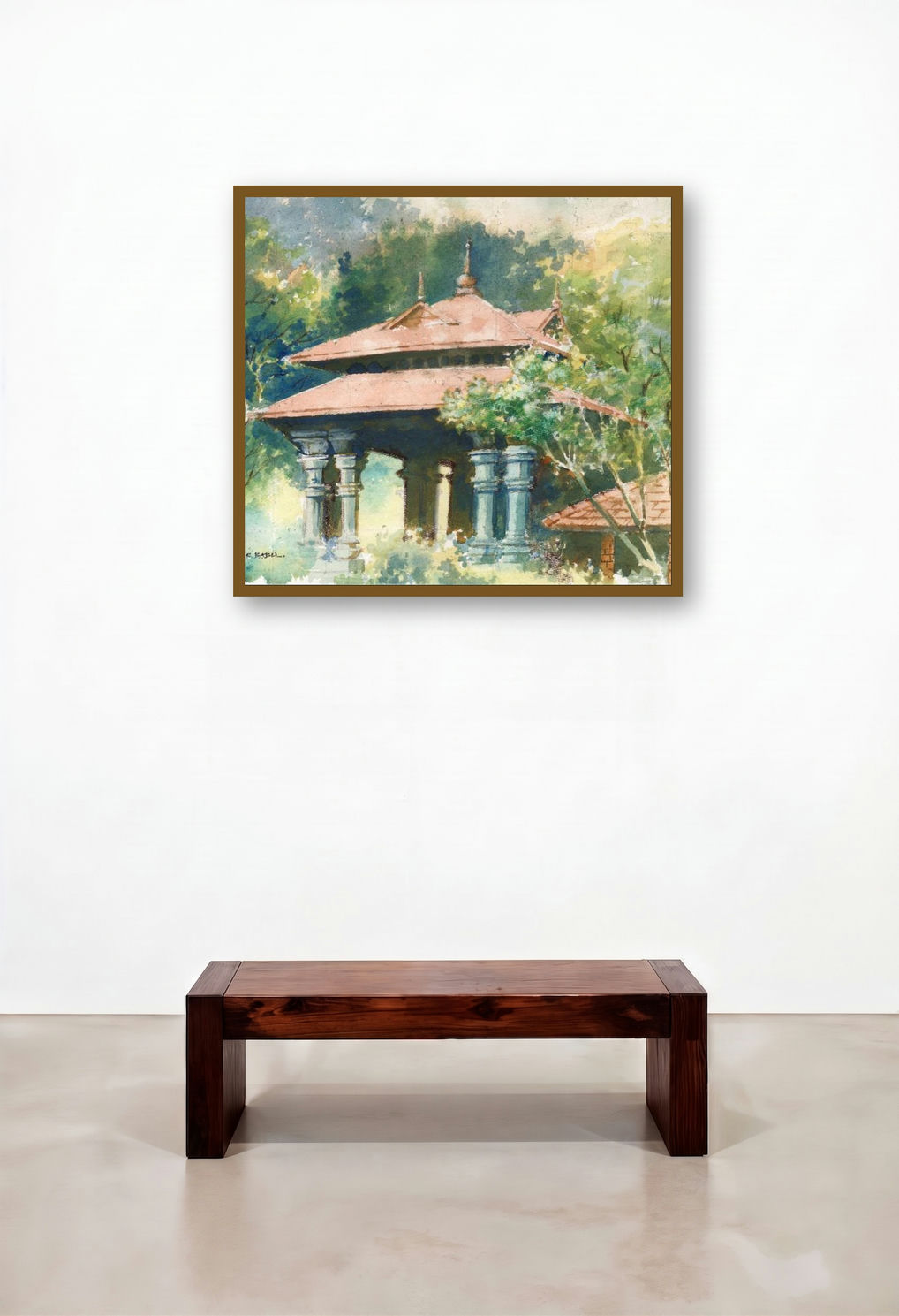 Shed (Timeless Tranquility) by artist Sankara Babu displayed in a Urban Loft Foyer