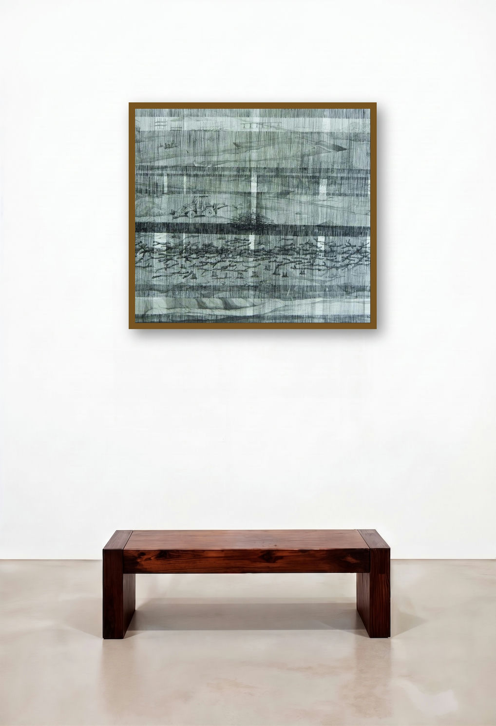 Shifting Horizon (Layered Landscapes) by artist Pratap Manna displayed in a Classic Hotel Lobby