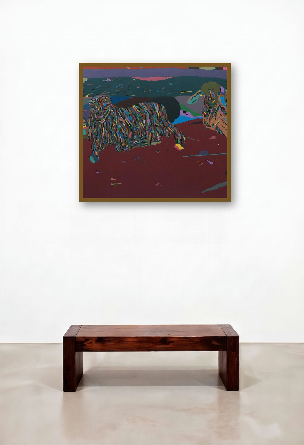 Shining Goats (Shining Goats) by artist Kiran Gunjkar displayed in a Scandinavian Hallway