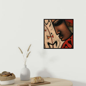 In-situ view of Sanjay Bhalerao's 'Shiv 1 (In Quietude)' painting in a room