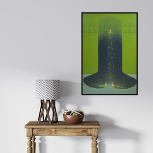 In-situ view of Mukesh Hattarge's 'Shiv Bhakti (The Inner Sanctum)' painting in a room