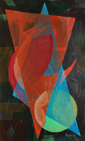 Religious acrylic painting titled 'Shiva Series 1', 21x12 inches, by artist Narendra Jatav on Paper
