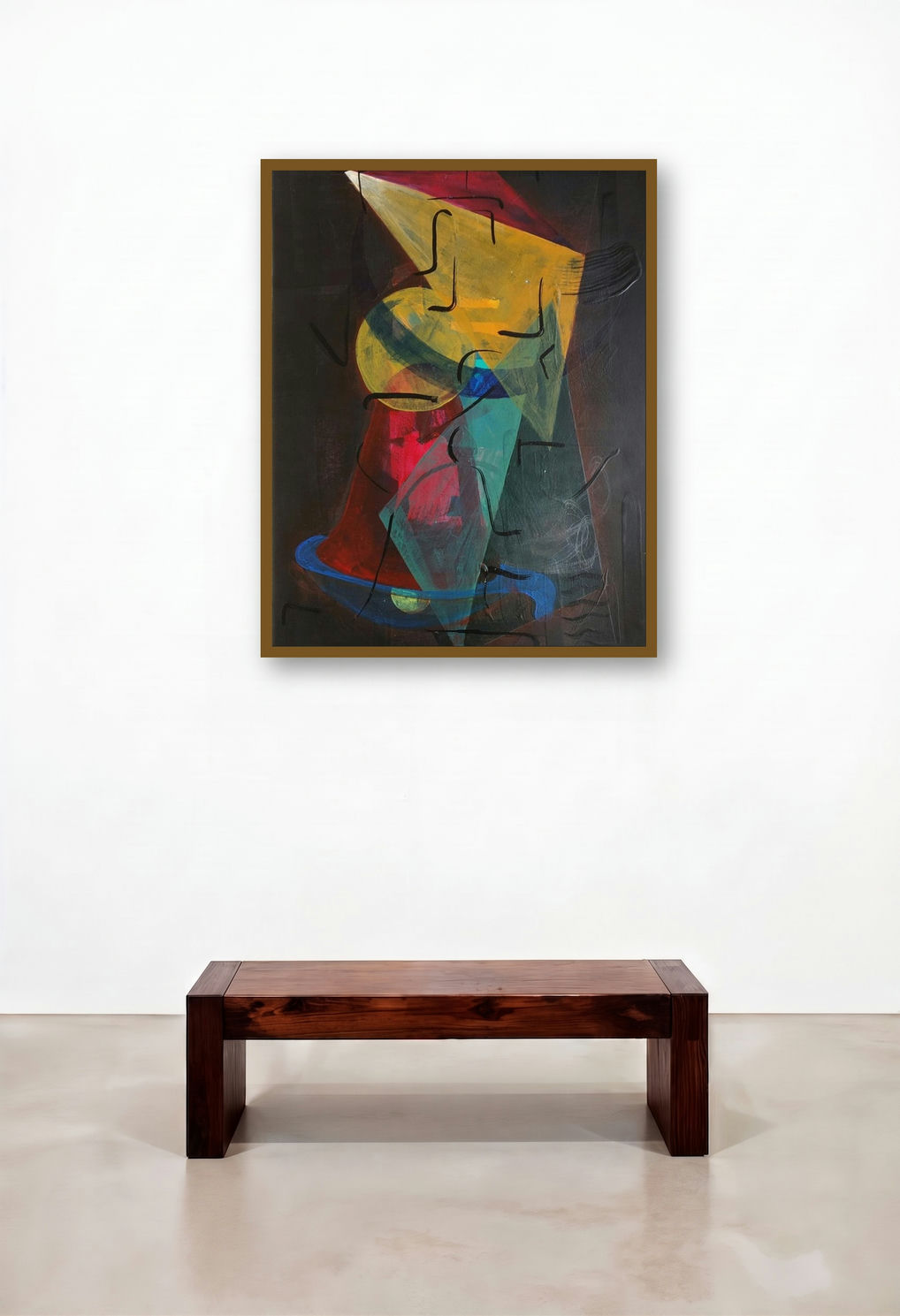 Shiva Series 2 (Illuminated Forms) by artist Narendra Jatav displayed in a Rustic Penthouse