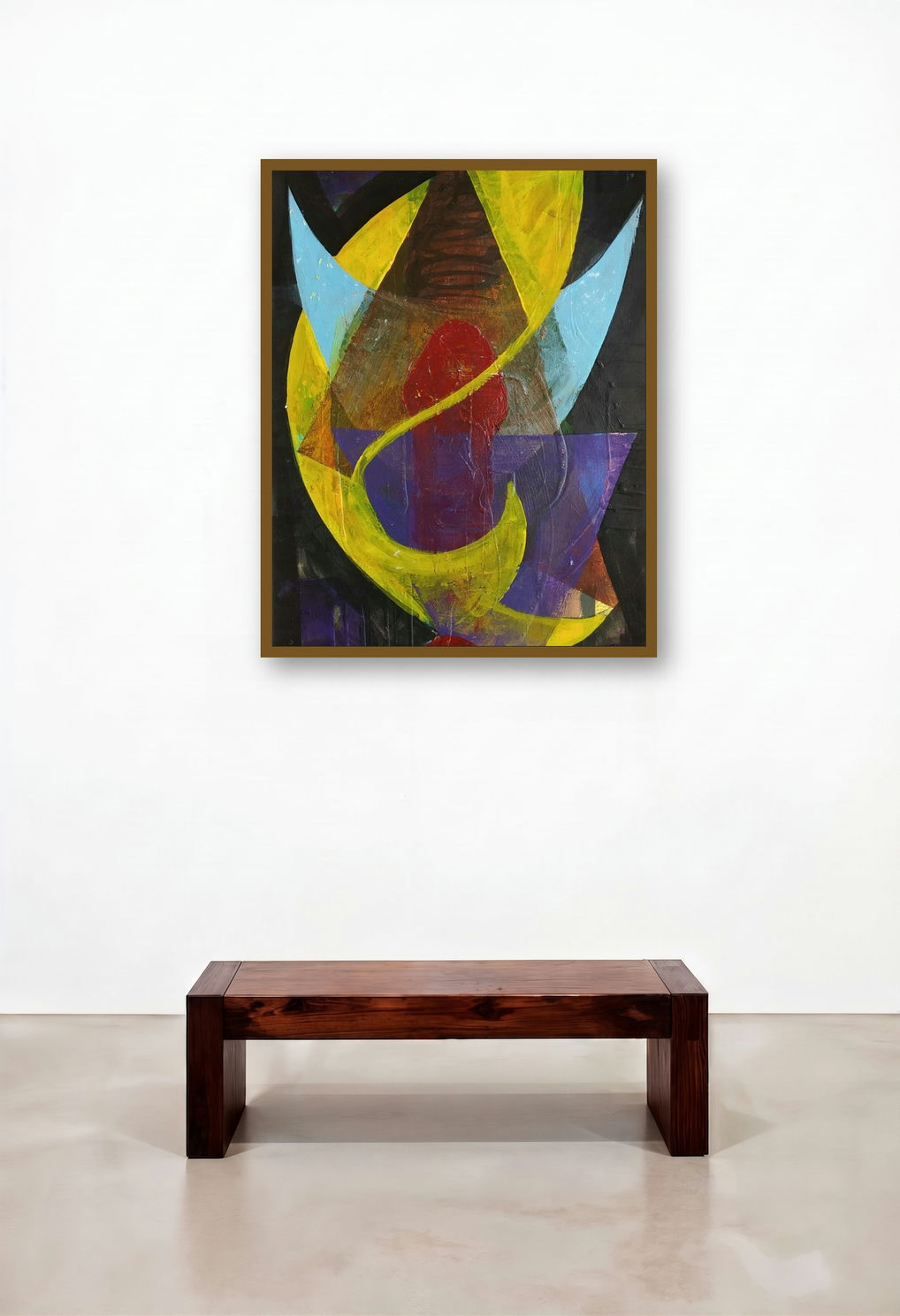 Shiva Series 3 (Lunar Glow) by artist Narendra Jatav displayed in a Mid-Century Modern Hotel Suite