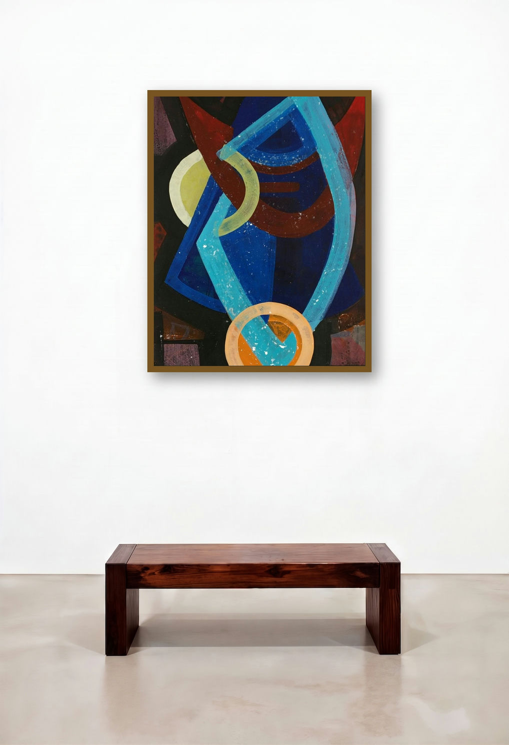 Shiva Series 5 (Blue Rhapsody) by artist Narendra Jatav displayed in a Art Deco Lounge