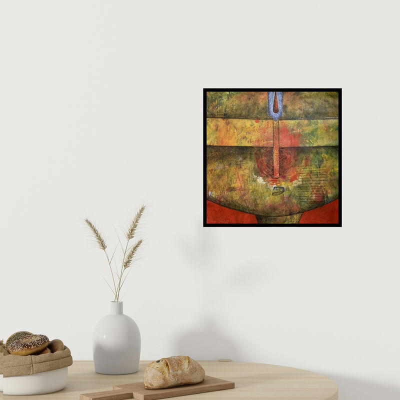 In-situ view of Amit Pithadia's 'Shree' painting in a room