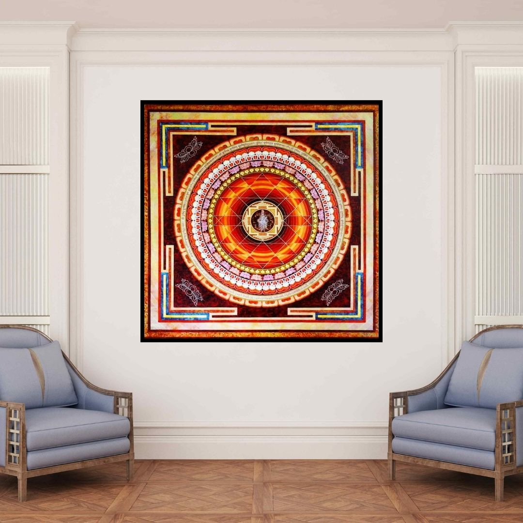 In-situ view of Ajay Meshram's 'Shree' painting in a room