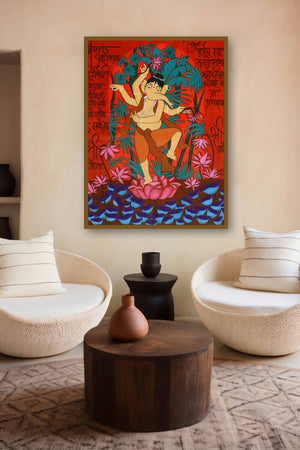 Shree Ganesha (Ganesha's Dance of Bliss) by artist Chetan Katigar displayed in a Luxury gallery