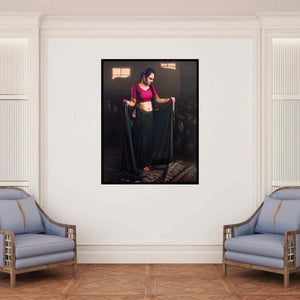 In-situ view of Mahesh Soundatte's 'Shringar 3' painting in a room