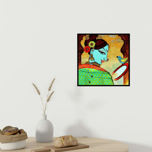 In-situ view of Varsha Kharatamal's 'Shringar 5' painting in a room