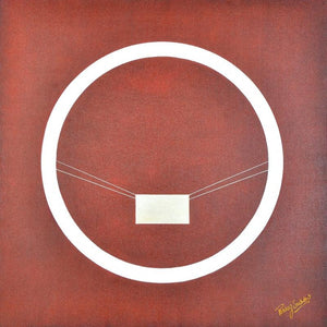 Religious mixed media painting titled 'Shunya jain Muni', 48x48 inches, by artist Pankaj Sachdeva on canvas