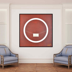 In-situ view of Pankaj Sachdeva's 'Shunya Jain Muni (Suspended)' painting in a room