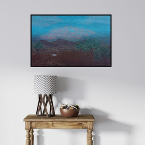 In-situ view of Balaji Ponna's 'Silent As Grave (Serene Sunset)' painting in a room