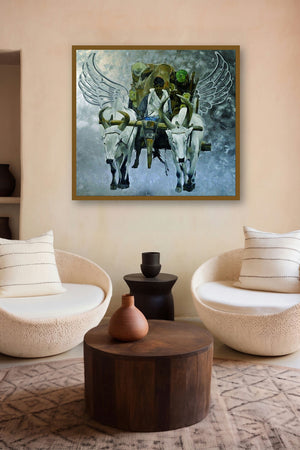 Silver Dream by artist Ajit Deswandikar displayed in a Contemporary Exhibition gallery