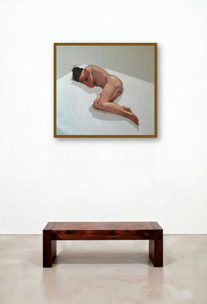 Sleeping Nude Iii by artist Ganesh Hire displayed in a Elegant Foyer