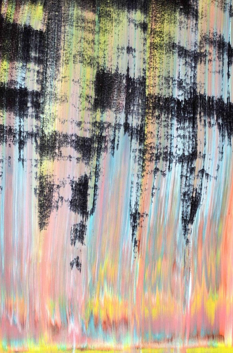 Abstract acrylic painting titled 'Slivor', 45x30 inches, by artist Sumit Mehndiratta on Canvas