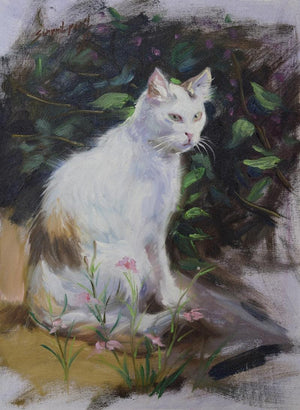 Animals oil painting titled 'Smart', 16x12 inches, by artist Swapniil Paatil on Canvas