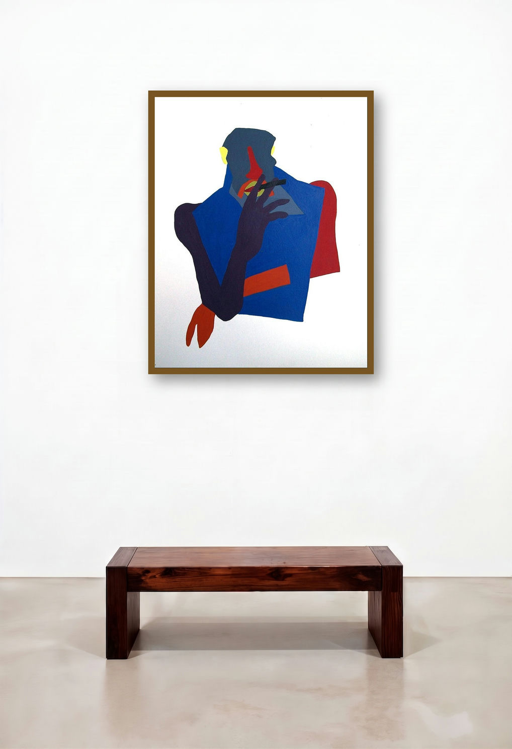 Smoking Prohbited (Inward Gaze) by artist Prasanta Acharjee displayed in a Traditional Executive Office