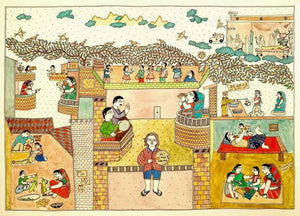 Figurative acrylic painting titled 'Social Harmony', 22x30 inches, by artist Avinash Karn on Paper