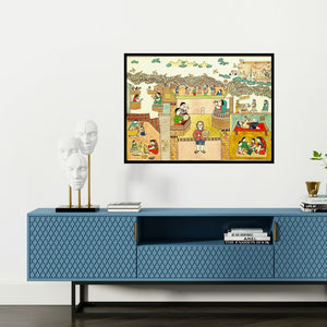 In-situ view of Avinash Karn's 'Social Harmony (My World, My Dreams)' painting in a room