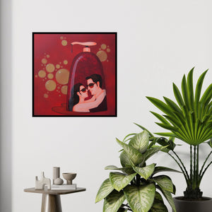 In-situ view of Praveen Nair's 'Socio Economic Love 1' painting in a room