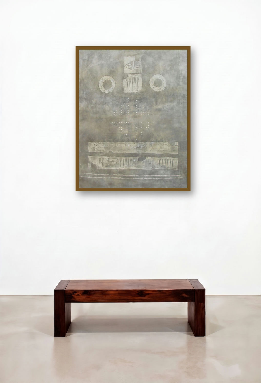 Solid Ash Abstract by artist Mohit Bhatia displayed in a Coastal Hallway